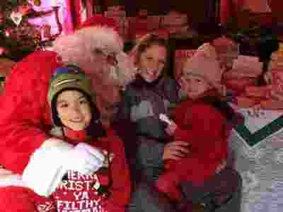 Lauren and her family with Santa
