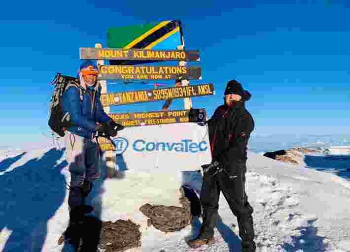 Ostomate and ConvaTec advocate Glen Neilson at the summit of Kilimanjaro