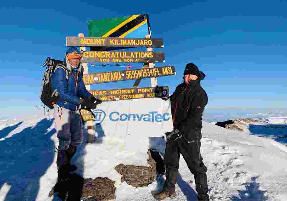 Ostomate and ConvaTec advocate Glen Neilson at the summit of Kilimanjaro